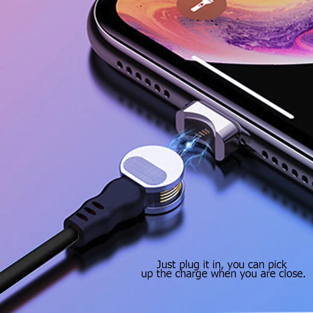 Магнитный usb-кабель 5 V/9 V/12 V 180 A зарядный кабель градусов Lightning/type-C/Micro USB порт вращающийся кабель для передачи данных для мобильного телефона