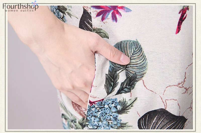 Женское платье с цветочным принтом свободное Повседневное средней длины