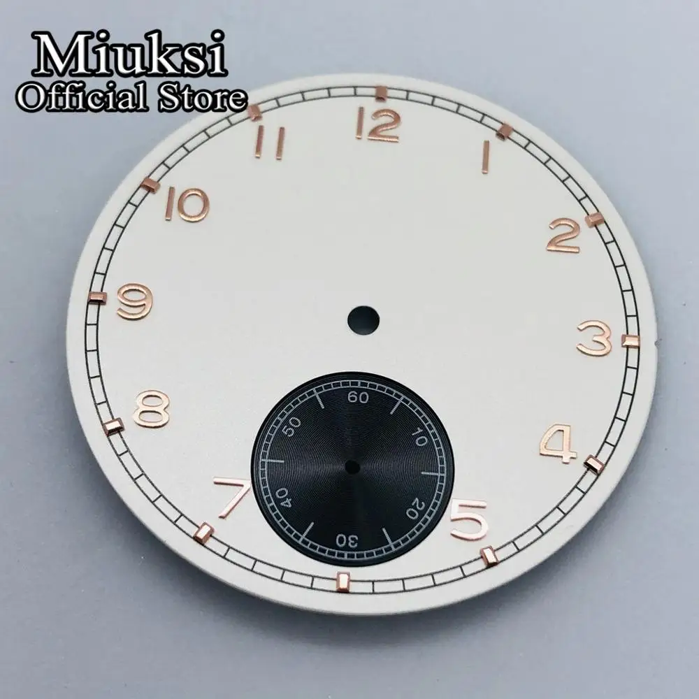 

Miuksi 38.9mm white blue dial fit ETA 6498 or Sea gull 3600 series movement
