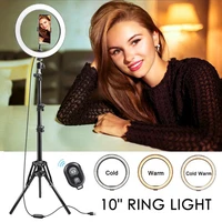 foleto led ring lamp 6810 dimmable selfie ring light with tripod stand and phone holder for phone live stream make up youtube