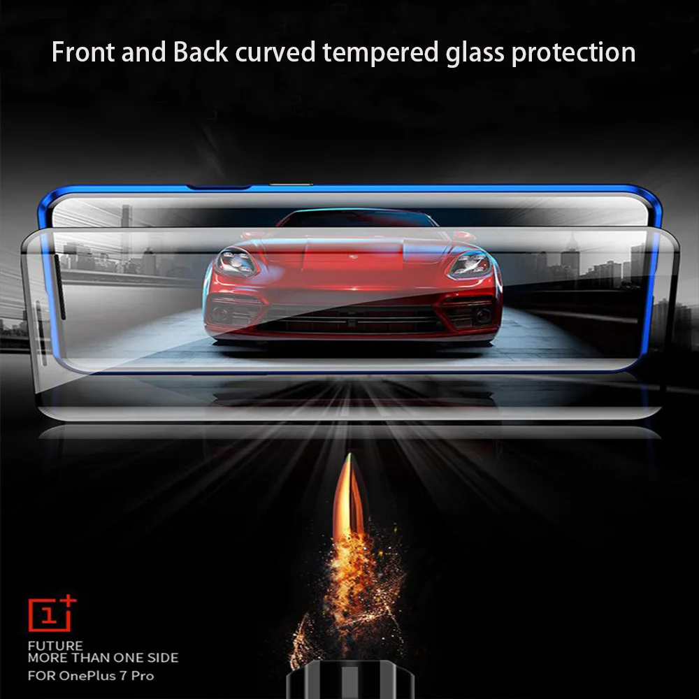 Магнитный металлический чехол на 360 градусов для Oneplus 7 Pro полная защита