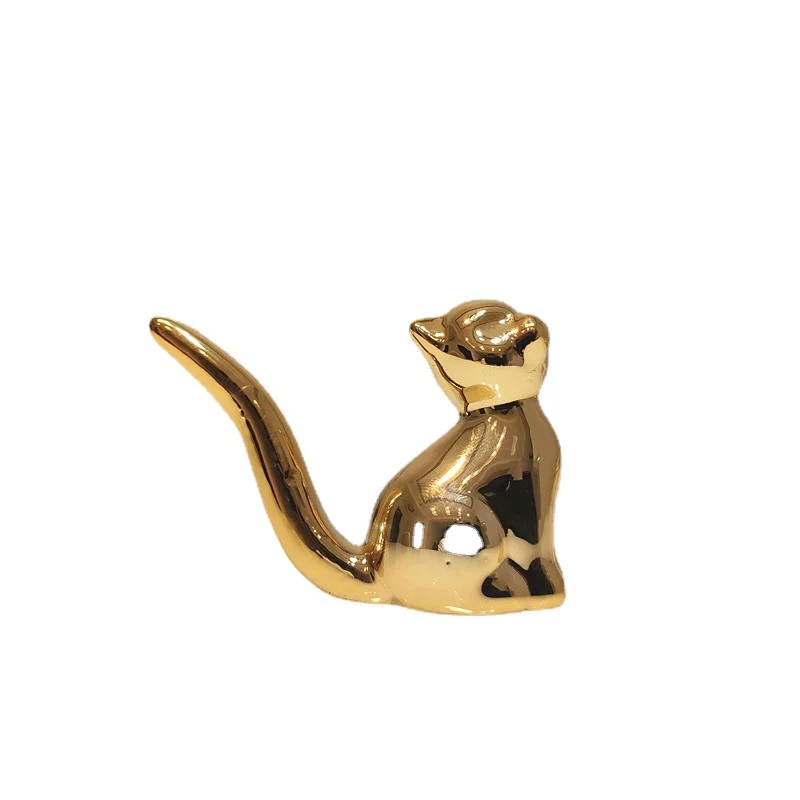 Керамические фигурки симпатичного белого и золотого кролика лисы фарфоровый