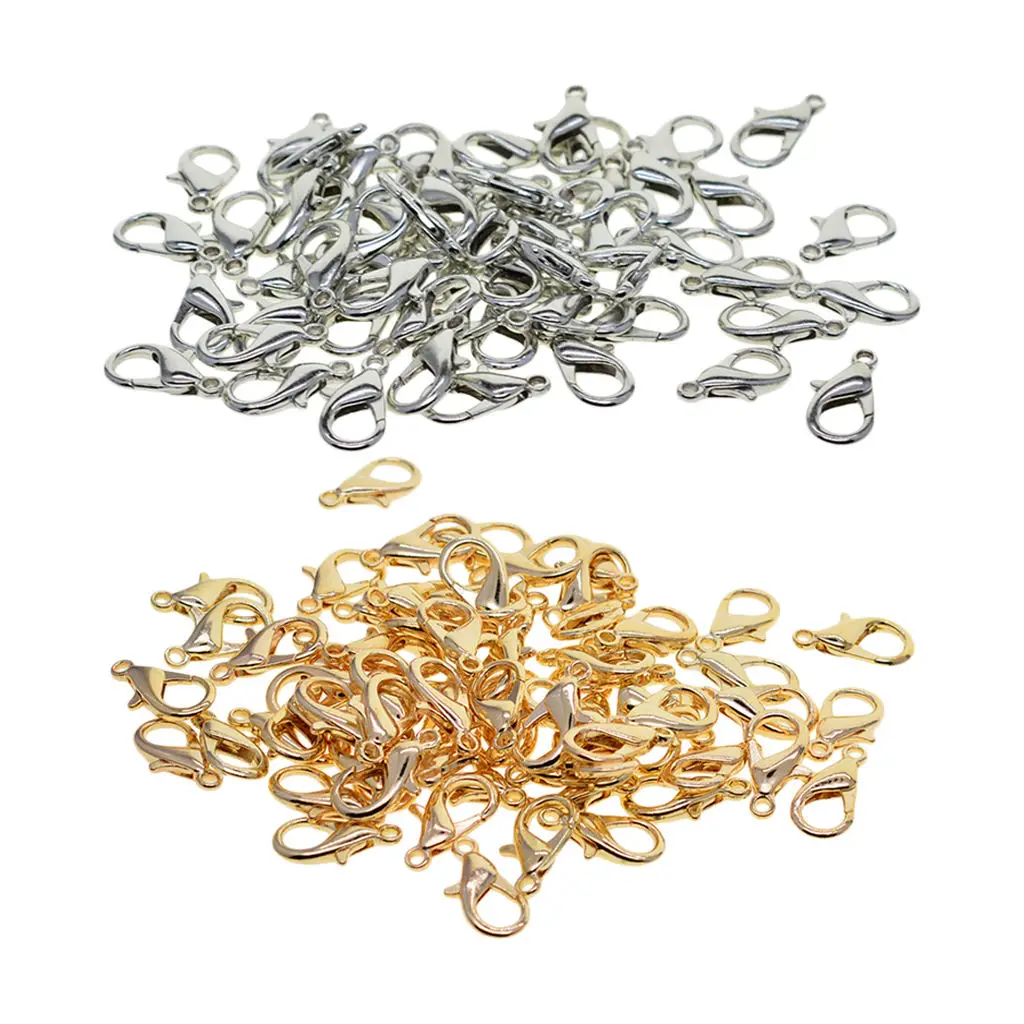 

50 комплектов прочных металлических застежек-карабинов, соединители для ювелирных изделий, фурнитура для изготовления ювелирных изделий, о...