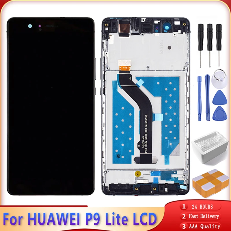 ЖК дисплей 5 2 дюйма с рамкой для Huawei P9 Lite сенсорный экран дигитайзером в сборе