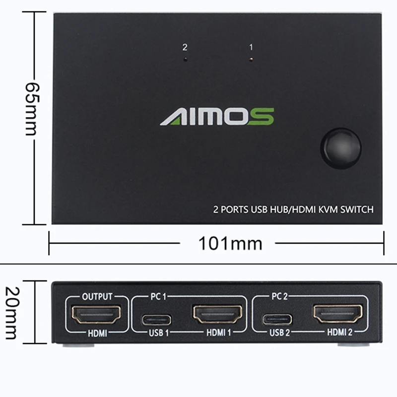 4K USB HDMI KVM переключатель коробка видео дисплей сплиттер для 2 ПК обмен клавиатуры