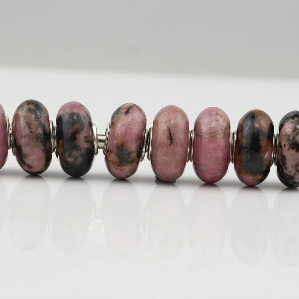 

Fashion Silver Stone Charm Beads 925 Sterling Silver Beads Fit European Charm Bracelets Round Beads For Jewelry Making Big Hole