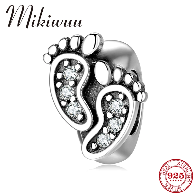 100% 925 пробы серебряные прозрачные силиконовые бусины с кубическим цирконием