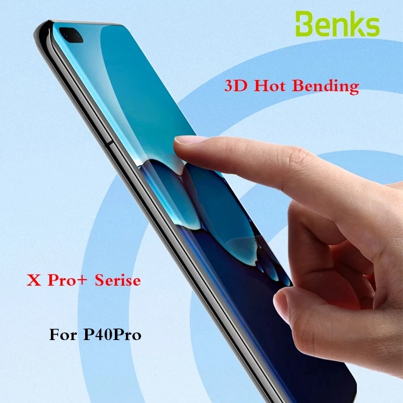 

Benks X PRO+ Protective Tempered Glass Film for Huawei P40 PRO 0.3mm HD Screen Protector Curved Surface 9H for Huawei P40 Pro +