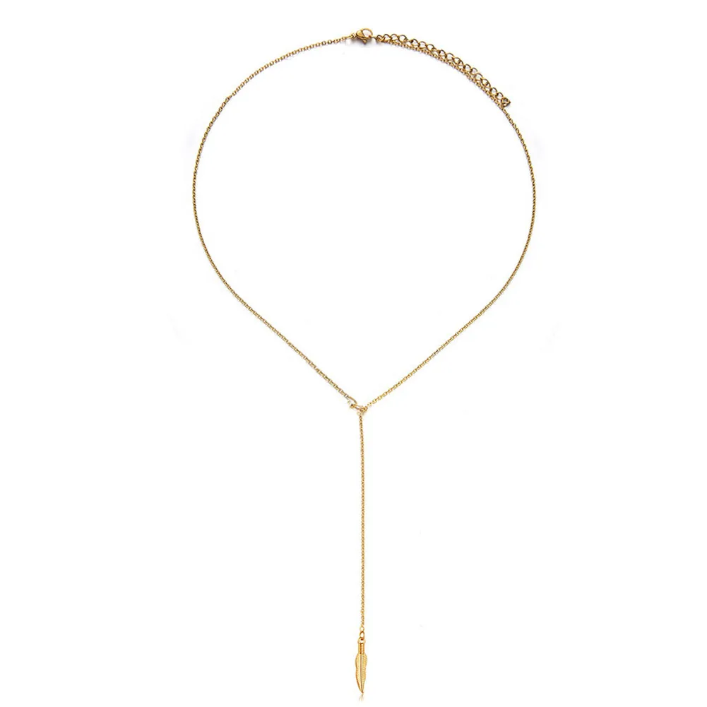 

Цепочка с подвеской из нержавеющей стали с перьями для женщин и девушек