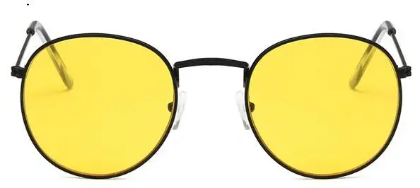 black yellow Черная Дизайнерская Женская стеклянная es оптическая оправа металлическая круглая стеклянная оправа es Прозрачные Линзы для очков прозрачное стекло для глаз - Цвет оправы: black yellow