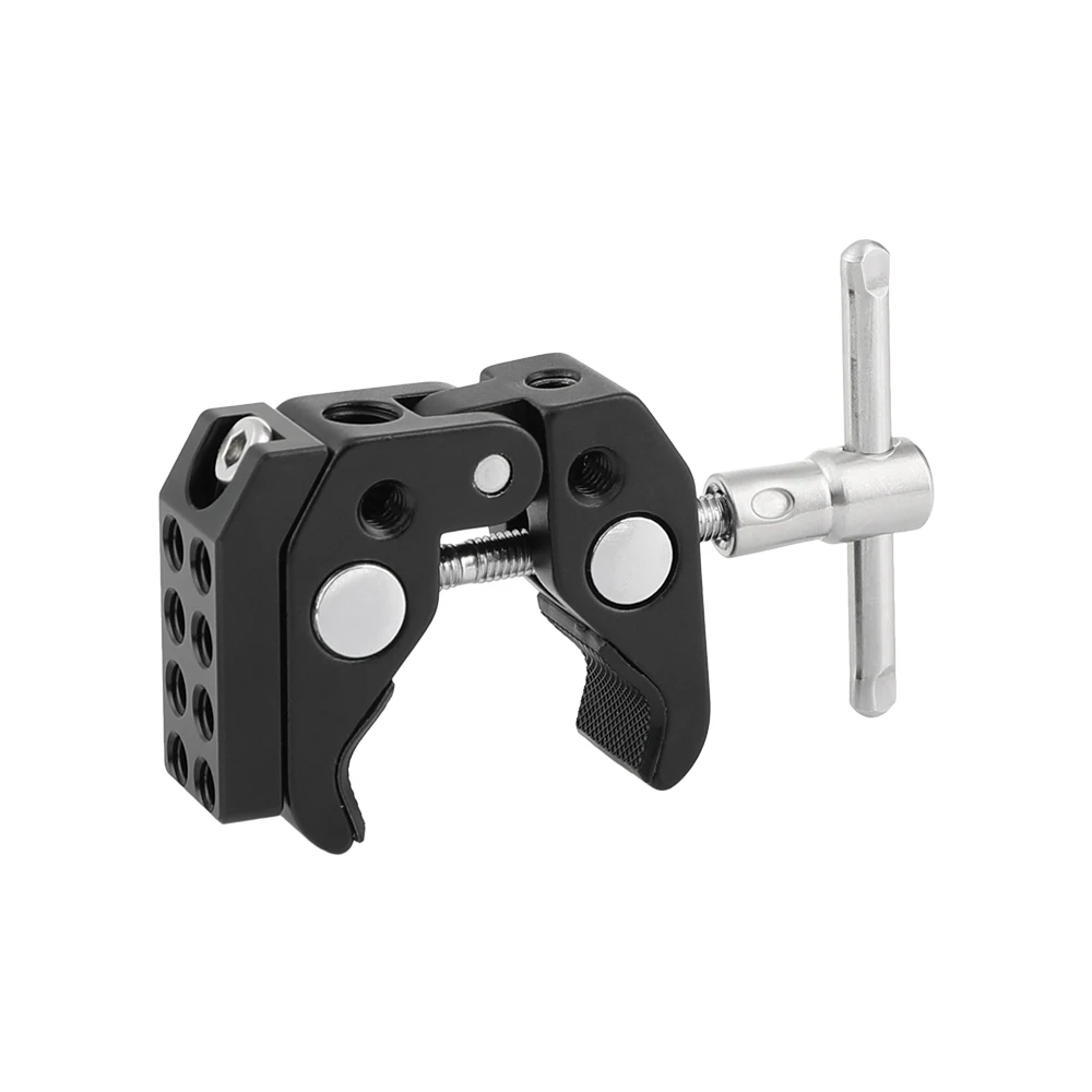 

CAMVATE Versatile Super Crab Clamp With 1/4"-20 Mounting Points Extension Mini Plate For Mic / Monitor / Photography Accessories