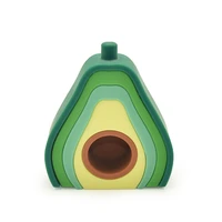 new product baby avocado pile toy creative building block toy baby puzzle bite happy silicone toy montessori toys free shipping