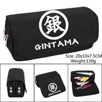 gintama sadaharu pencil case anime cartoon make up cosmetic bag student stationery multi function flip bags gift