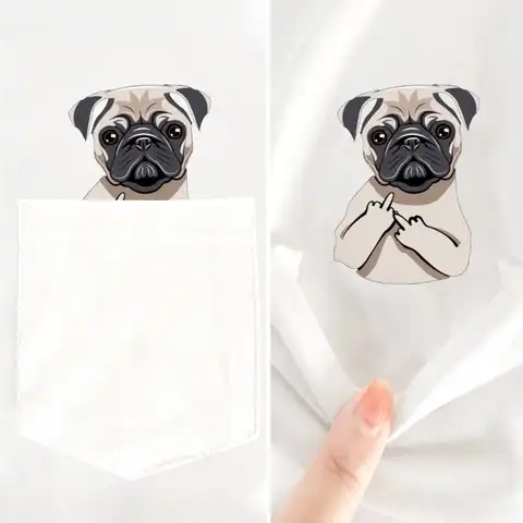 pug middle finger shirt