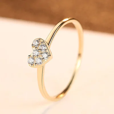Белый Pure 14K Gold Ring Vintage Star CZ Women Rings Wedding Engagement Fine Jewelry Yellow Gold Bague - Цвет камня: Белый