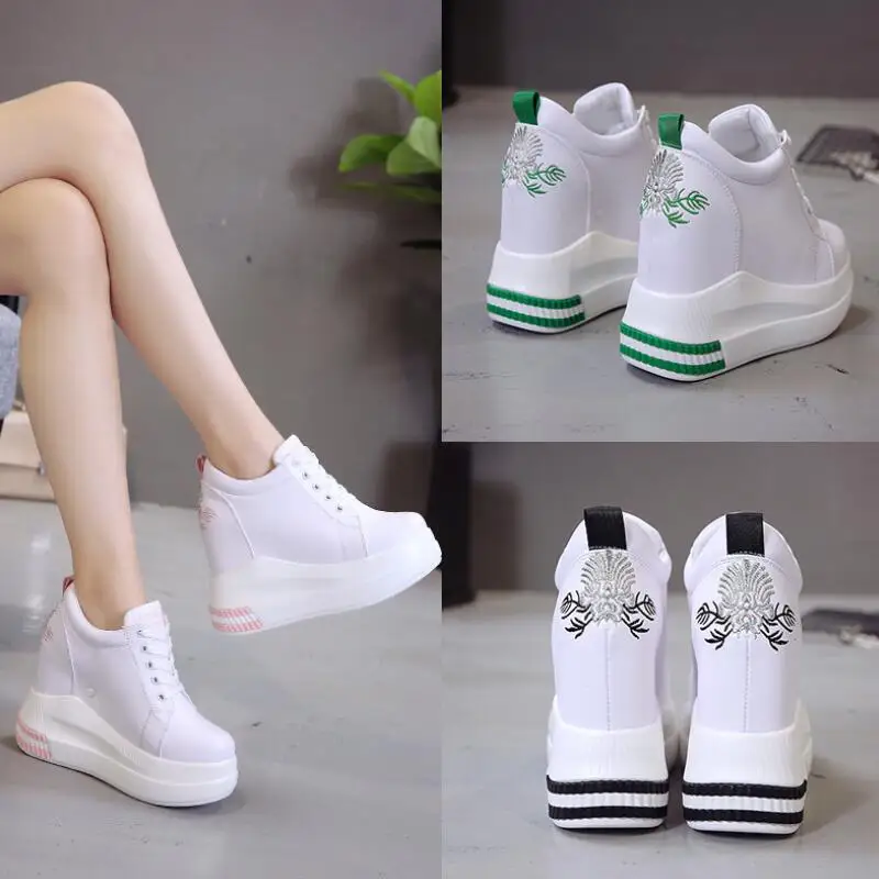 

2020 8CM Autumn New Chunky Women Casual Flat Vulcanized Sneakers Breathable Comfortable Lightweight Fashionable Women's Sneakers