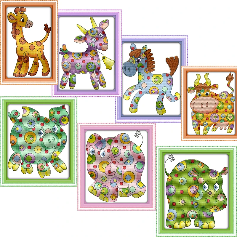 Наборы для вышивки крестиком наборы красочные узоры с животными украшение