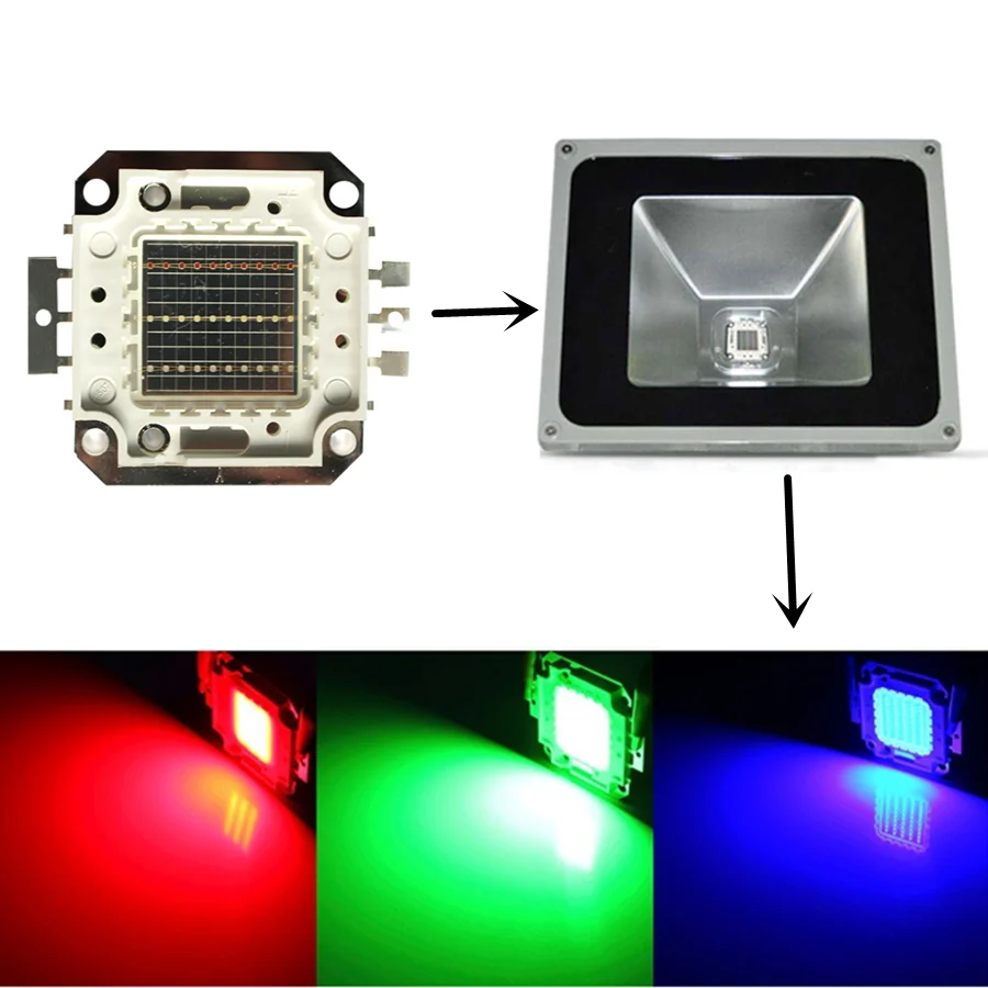 Led RGB Chip High Power Cob lamp 10W 20W 30W 50W 100W 35mli good quality Chip Beads blubs Epistar For DIY Spotlight Flood light (art.: 3920b2b520602) - 3920b2b520602