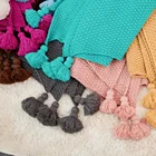 Одеяло из нитей с кисточками однотонные, цвета: бежевый, серый, кофейный косичкой одеяло для кровати дивана и домашний текстиль модная накидка 130x170 см вязаный ковер