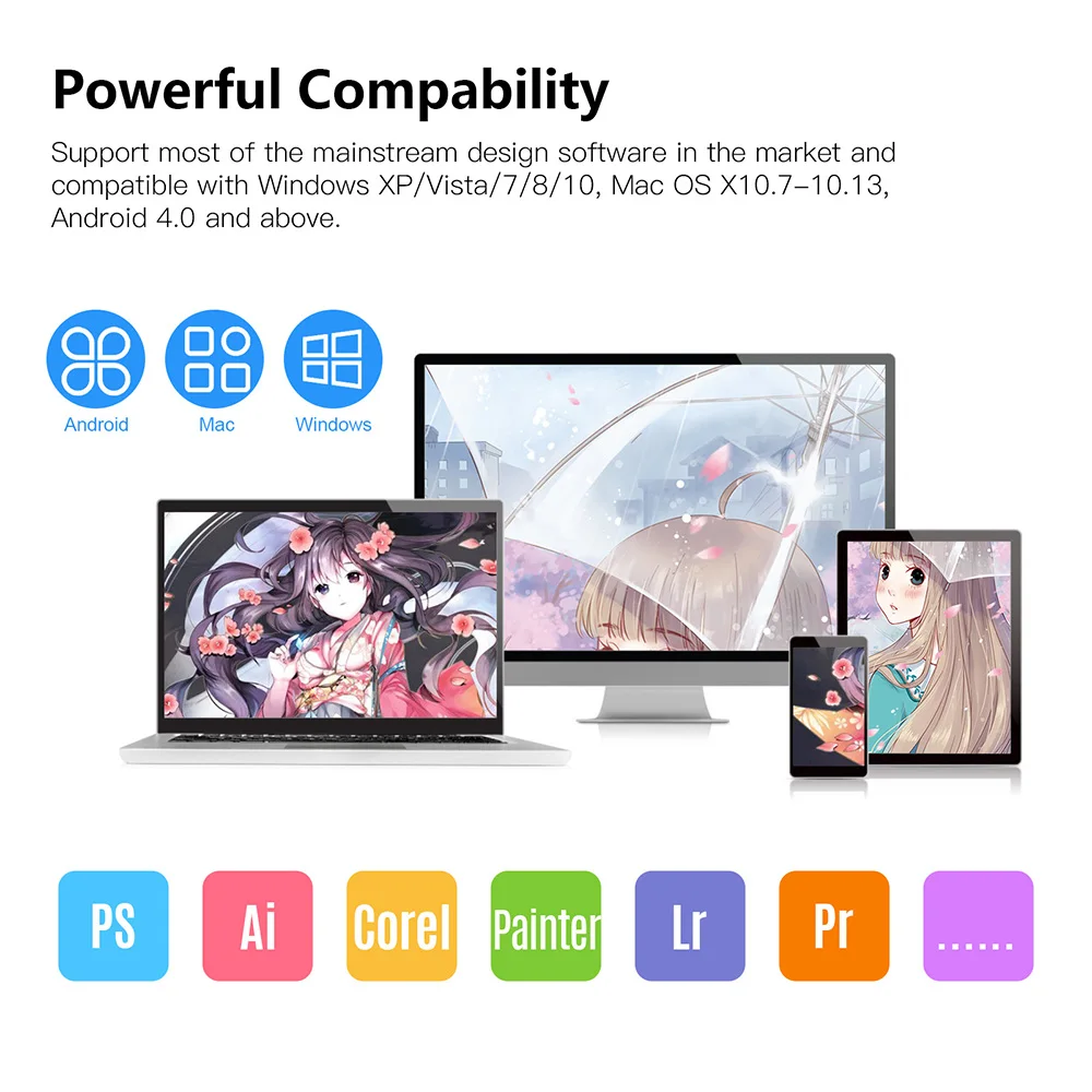

11.5 inch 5080LPI Graphics Drawing Tablet Writing Board Controller Knob 8192 Levels Painting Support For PS/AI/PR/PC/Smartphone