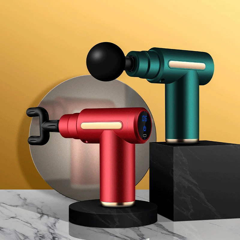

Mini Massage Gun LCD Display Neck and Back Massager Electric Fascial Gun Vibrating Body Massager Deep Muscle Stimulator Massage