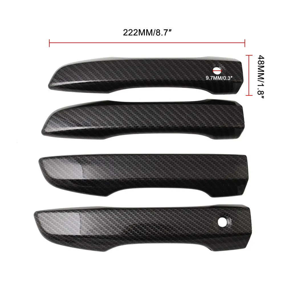 

For Honda Civic Carbon Pattern Handle Car Modified Carbon Pattern Door Handle Decorative Door Handle 4 Packs