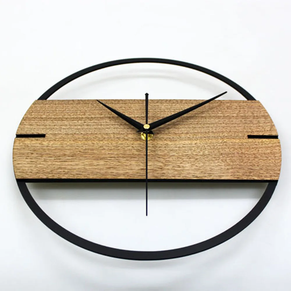 Настенные часы в винтажном стиле простые современные деревянные для спальни с 3D
