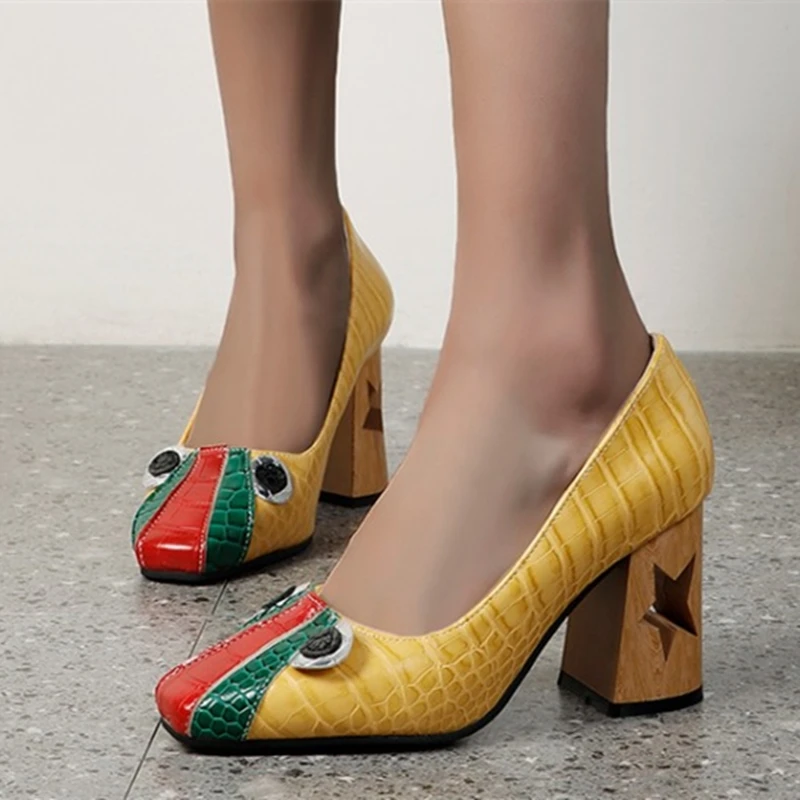 Квадратный носок милые декор с изображением глаз из крокодиловой кожи со змеиным