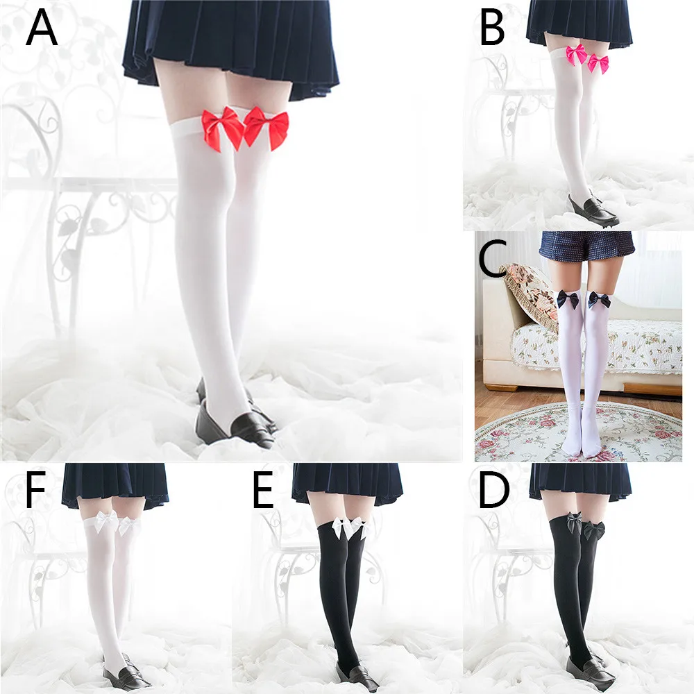 

Velvet Lady stockings Spring And Autumn White Stockings Bow Sexy Knee stockings Sexy Stocking medias de mujer Dropship Oct 30 #$
