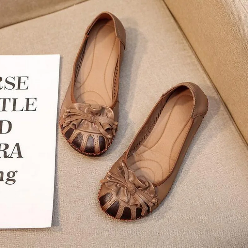 2021 Spring Ladies Fashion Women Shoes Elegant Comfort Woman's Casual OL Office Shoes Leisure Handmade Sheepskin Single Shoes