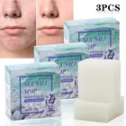 Мыло с козьим молоком, 123 шт., мыло с морской солью, очиститель, удаление поры прыщей, акне, увлажнение, умывание для лица, мыло ручной работы, основа для ухода за кожей лица