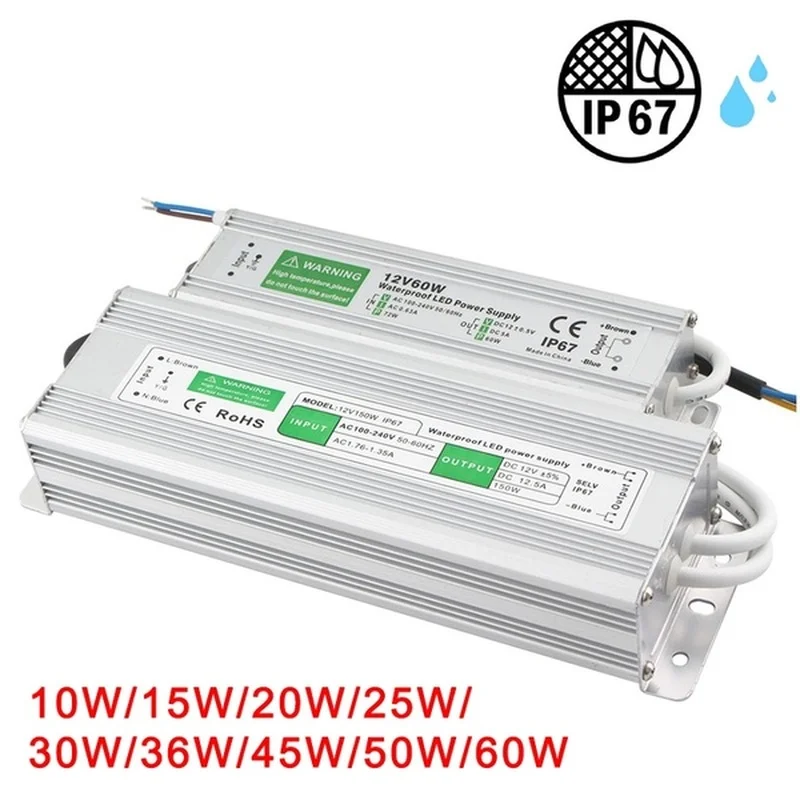 Светодиодный адаптер питания для ленты трансформатор постоянного тока 12 В 24 в 10