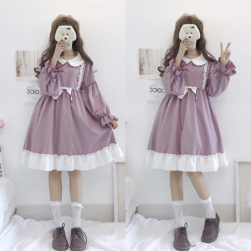 

Summer lolita dress daily japanese kawaii girl victorian dress sweet cute doll collar tea party gothic lolita tea party loli cos