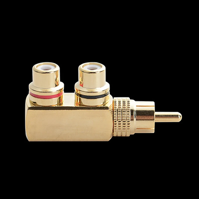 Плакированный AV аудио разветвитель штекер RCA адаптер 1 на 2 гнезда F разъем|Кабели