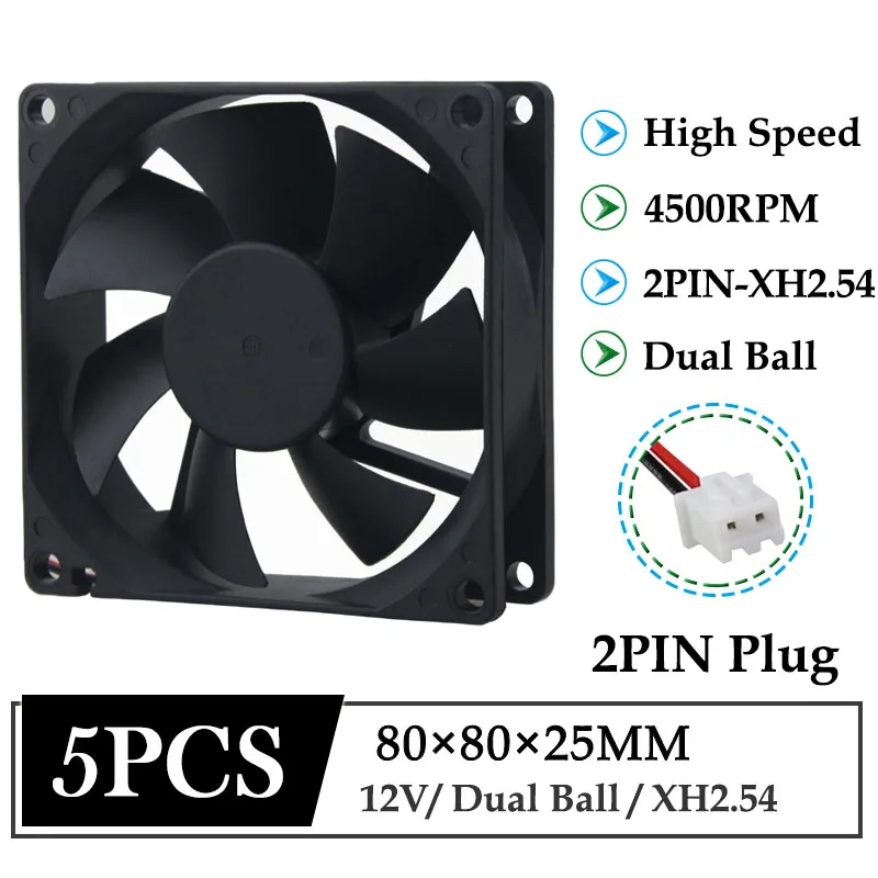 Computer Case Cooling Fan 8cm 80x80x25mm Desktop Cpu Cooler Fan