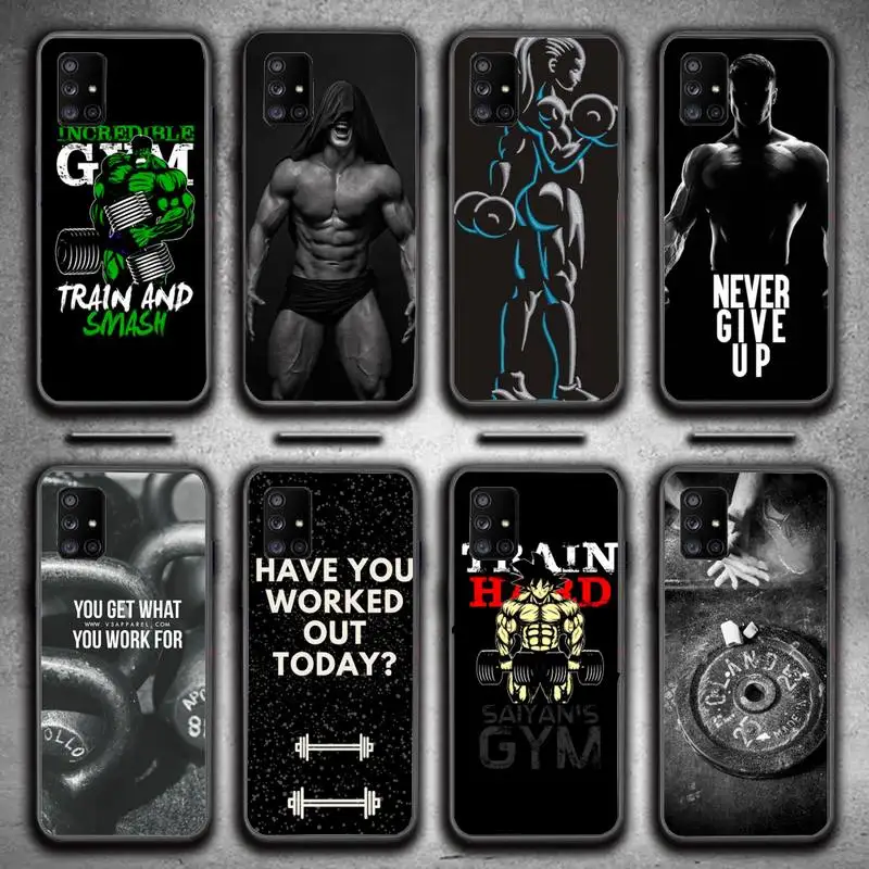

Bodybuilding Gym Fitness Equipment Phone Case for Galaxy J2pro J4 J5 J6 J7 plus J5 prime J72016 2018 M 10 20 30 funda Cover