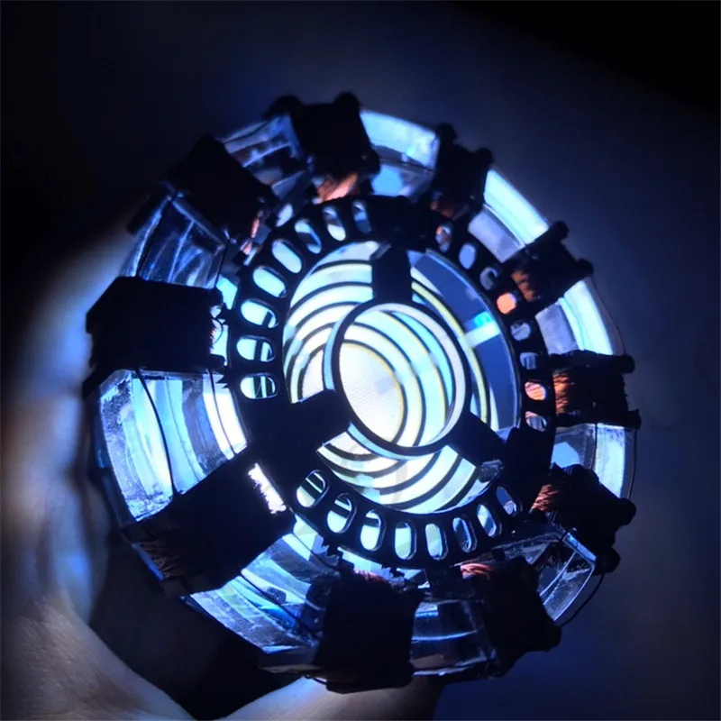 In Stock New Iron Man Cosplay Arc Reactor DIY Action Figure Toy Collection Model Assembled Lamp Toys for Children