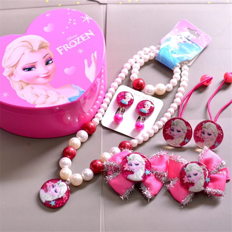 8 шт диснеевских мультфильмов Холодное сердце детское ожерелье + браслет серьги