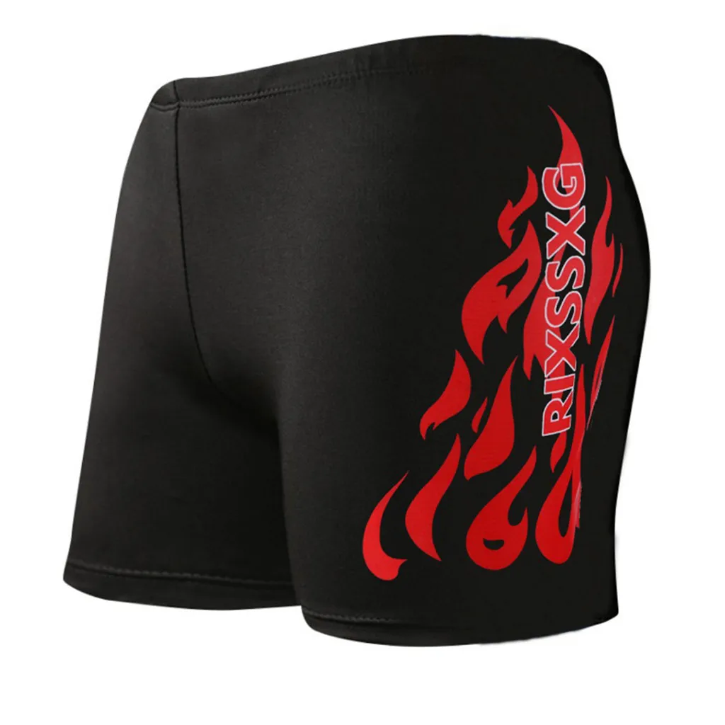 Мужские плавки с принтом пламени Мужская одежда для плавания шорты купальный