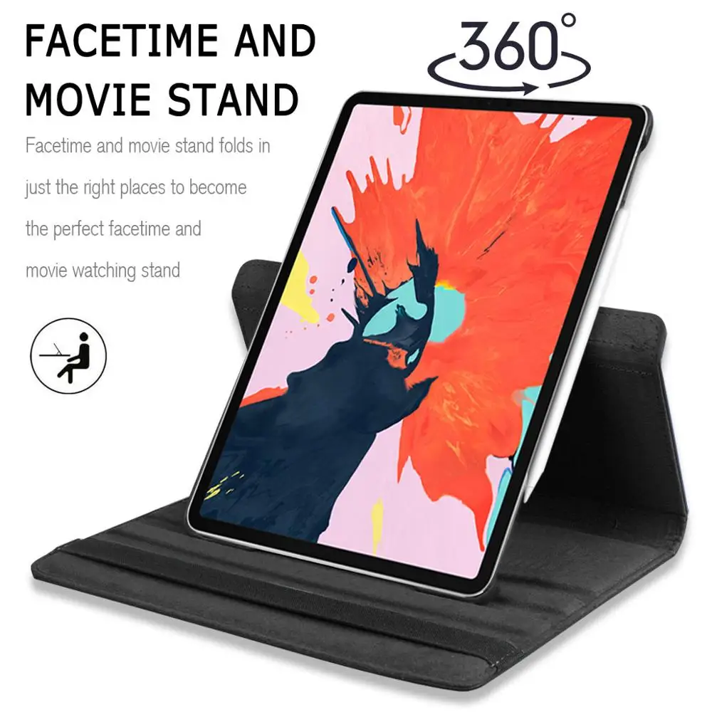 Чехол для iPad Pro 12 9 &quot3rd Gen 2018 с вращающейся на 360 градусов умной магнитной