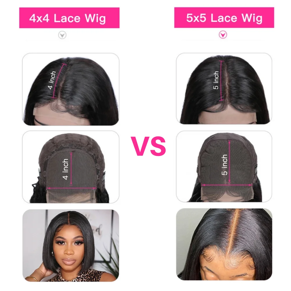

Crissel 5x5 HD Lace Closure Wigs Brazilian Straight 4X4 Lace Closure Human Hair Wigs For Black Women Human Hair Wig Pre Plucked