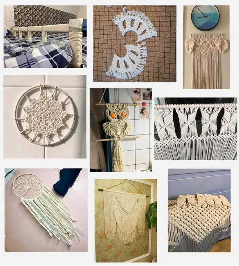 1/2/3/4 мм веревка макраме витая нить хлопковый шнур для ручной работы натуральный