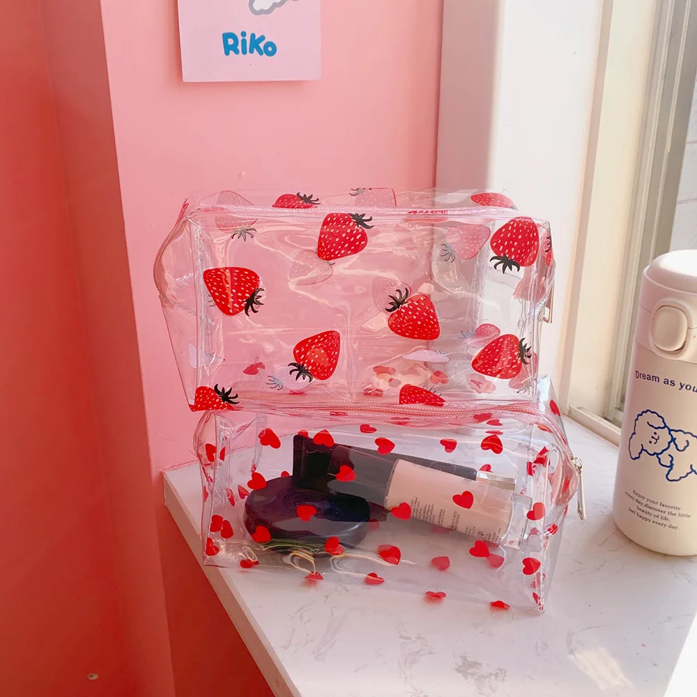 Прозрачная Желейная косметичка Женская портативная мультяшная вместительная