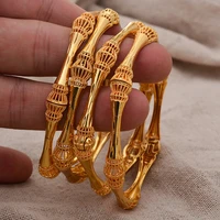 4pcslot dubai 24k gold plated bangles for women african bridal wedding gifts party bracelet jewellery