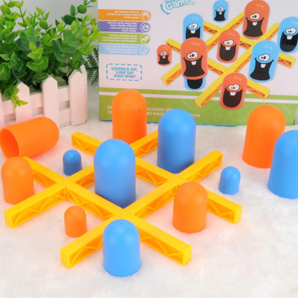 2 players tic tac toe big eat small gobble board game parent child interactive competition match party games toys for children free global shipping