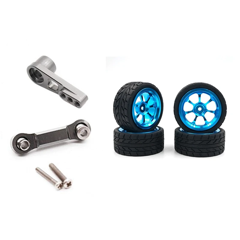 

Alloy Hub Wheels Tyre RC Car Upgrade Spare Parts Accessories with 25T Servo Arm Horn Servo Pull Rod