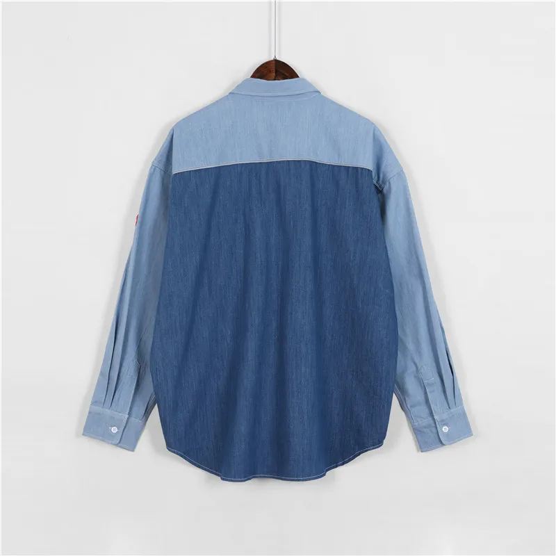 

Hip Hop Streetwear CAVEMPT Shirt C.E CAV EMPT TWO COLOUR DENIM SHIRTS Men Women 1:1 Best-quality Casual Cavempt Shirt