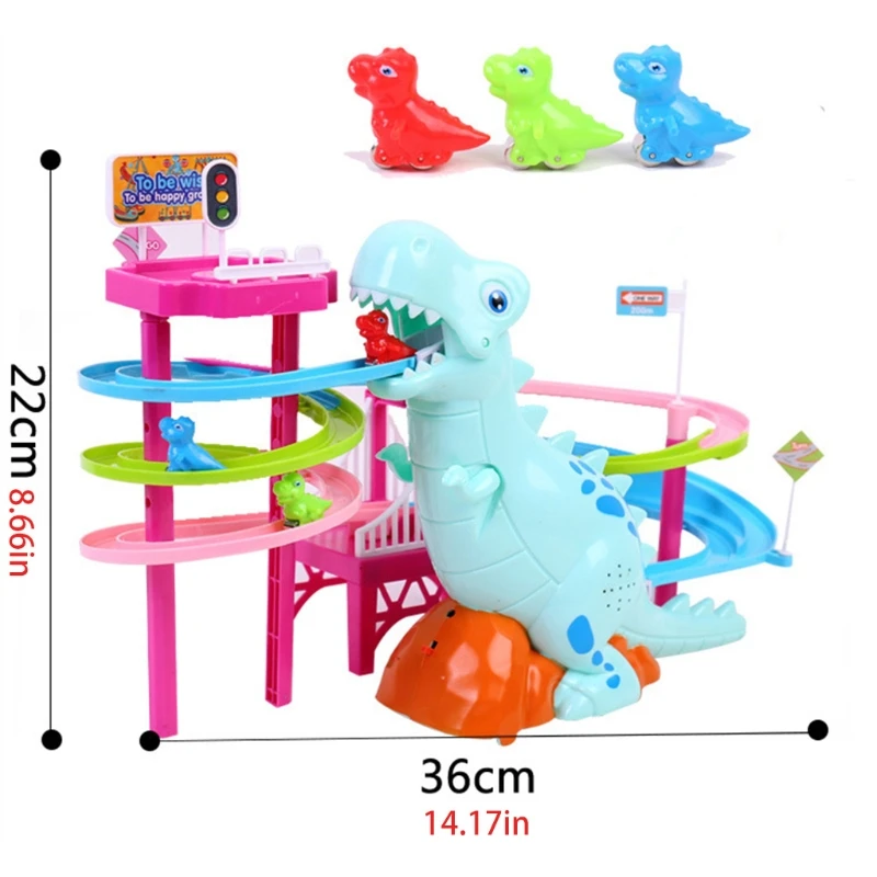 

Musical Dinosaur LED Race Toy Adventure Puzzle Toy Birthday Gift Christmas Gifts A2UB
