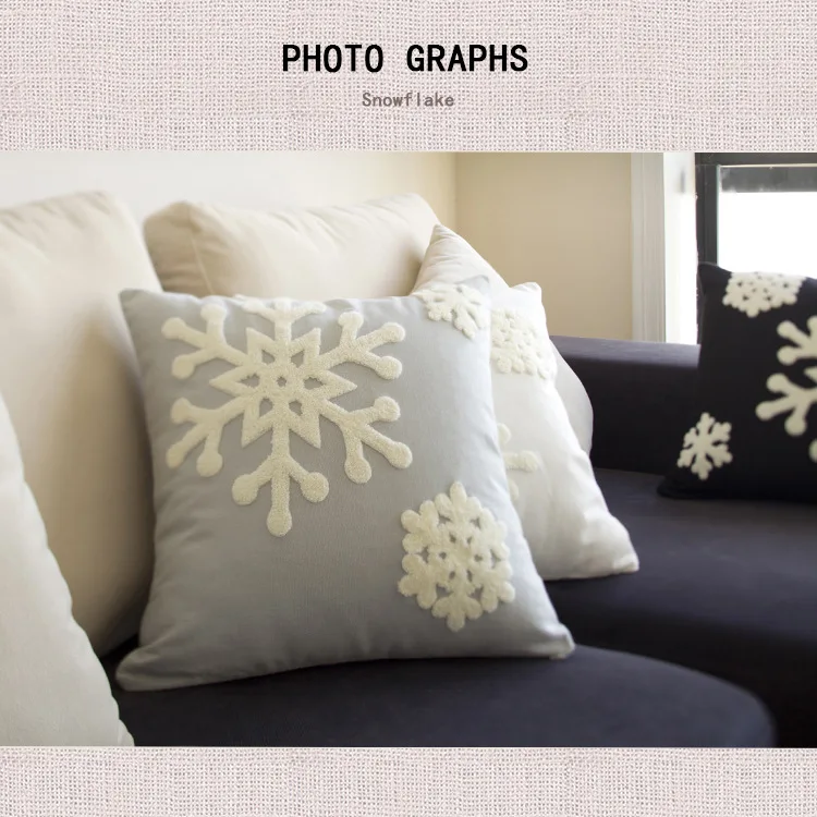 Рождественская подушка со снежным узором чехол с вышивкой в стиле Бохо Чехлы