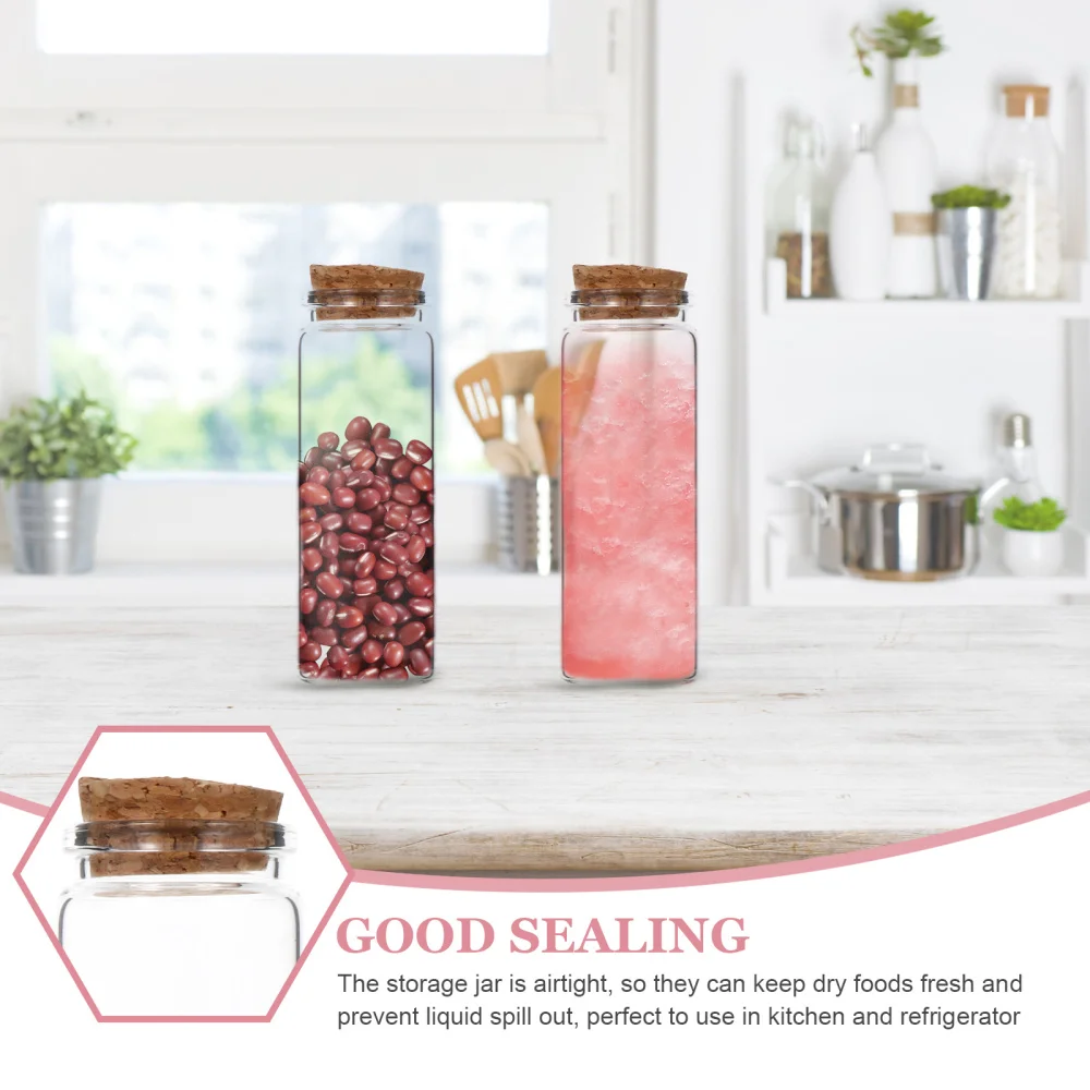 

10pcs Transparent Storage Bottles Lid Sealing Snack Bottles Tea Leaf Bottles